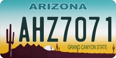 AZ license plate AHZ7071