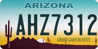 AZ license plate AHZ7312