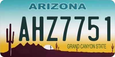 AZ license plate AHZ7751