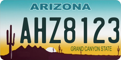 AZ license plate AHZ8123