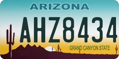 AZ license plate AHZ8434