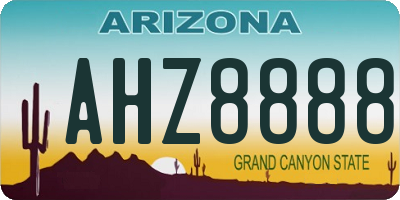 AZ license plate AHZ8888