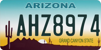 AZ license plate AHZ8974