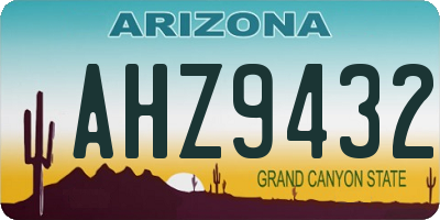 AZ license plate AHZ9432