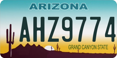 AZ license plate AHZ9774