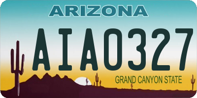 AZ license plate AIA0327