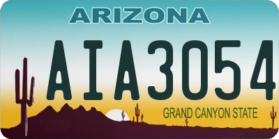 AZ license plate AIA3054
