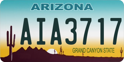 AZ license plate AIA3717