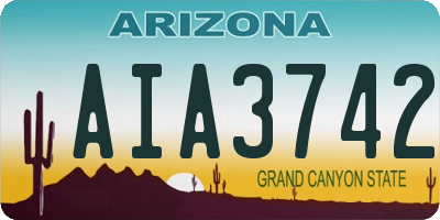 AZ license plate AIA3742