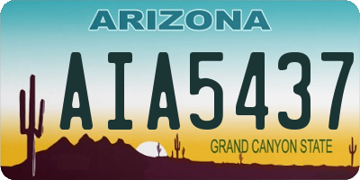 AZ license plate AIA5437