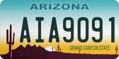 AZ license plate AIA9091