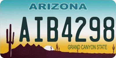 AZ license plate AIB4298