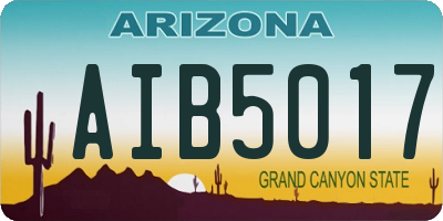 AZ license plate AIB5017