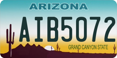 AZ license plate AIB5072