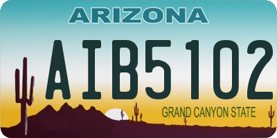 AZ license plate AIB5102