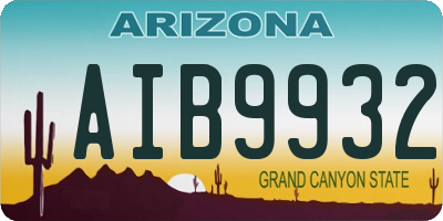 AZ license plate AIB9932