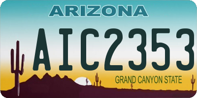 AZ license plate AIC2353