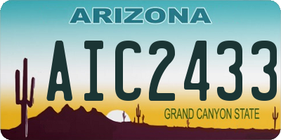 AZ license plate AIC2433
