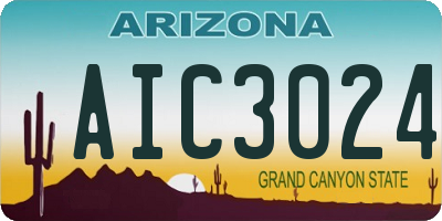 AZ license plate AIC3024