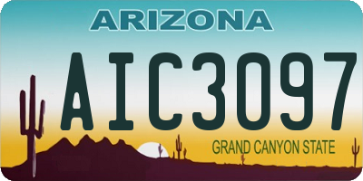 AZ license plate AIC3097