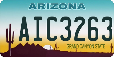 AZ license plate AIC3263