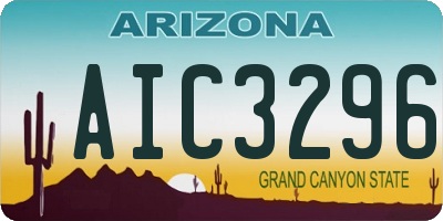 AZ license plate AIC3296