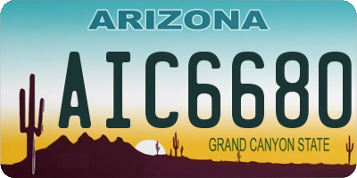 AZ license plate AIC6680