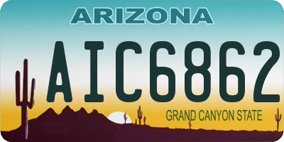 AZ license plate AIC6862