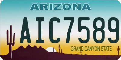 AZ license plate AIC7589