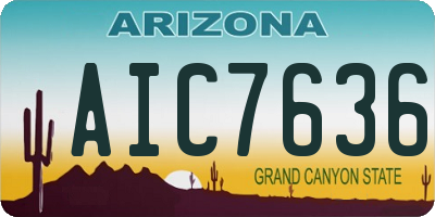 AZ license plate AIC7636