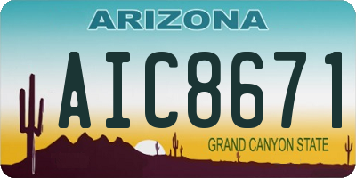AZ license plate AIC8671