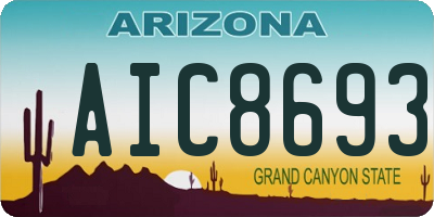 AZ license plate AIC8693