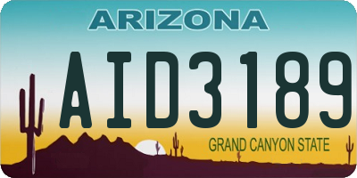 AZ license plate AID3189