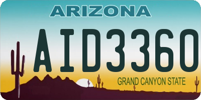 AZ license plate AID3360