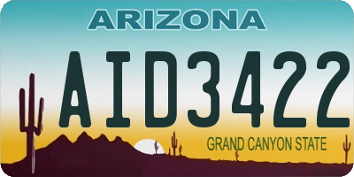 AZ license plate AID3422