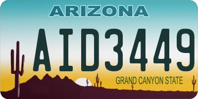 AZ license plate AID3449