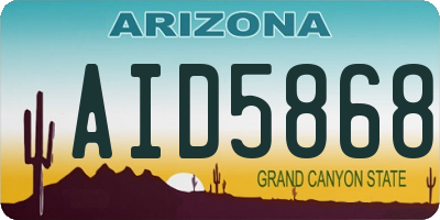 AZ license plate AID5868