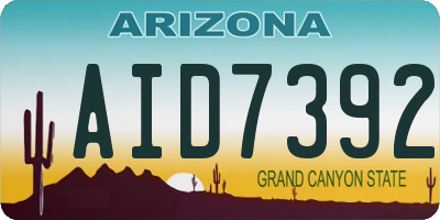AZ license plate AID7392