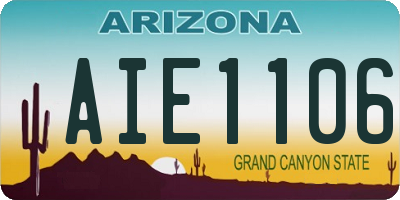 AZ license plate AIE1106