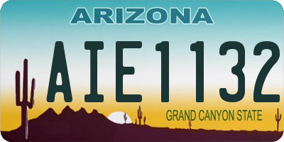 AZ license plate AIE1132