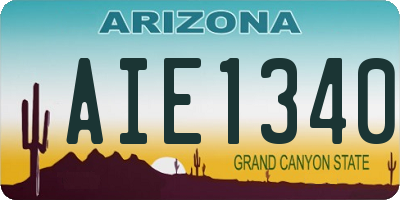 AZ license plate AIE1340
