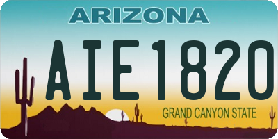 AZ license plate AIE1820