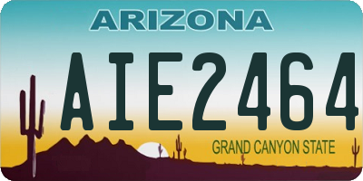 AZ license plate AIE2464