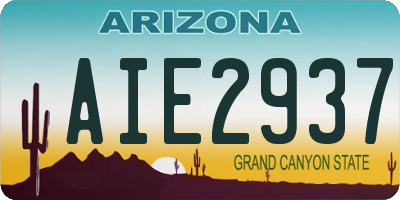 AZ license plate AIE2937