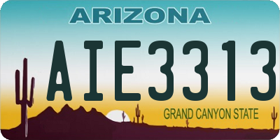 AZ license plate AIE3313