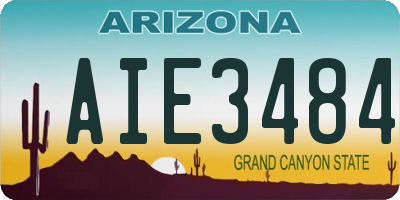 AZ license plate AIE3484