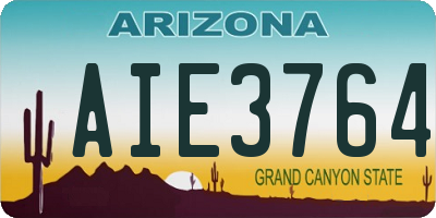 AZ license plate AIE3764