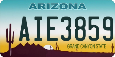 AZ license plate AIE3859
