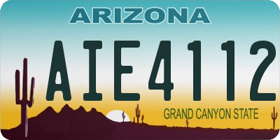 AZ license plate AIE4112