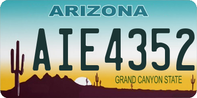 AZ license plate AIE4352